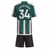 Maillot de foot Manchester United Donny van de Beek #34 Extérieur vêtements enfant 2023-24 Manches Courtes (+ pantalon court)